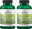 Swanson Full Spectrum Schizandra Beeren - Kräuterergänzung Förderung Stress Support & Liver Gesundheit - Hilft Easy Body and Mind w/Natural Ingredients - (90 Kapseln, 525mg Jeder) (2 Packung)