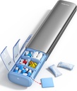 Vaydeer 7 Tage Wöchentliche Pille Organizer (Support 2 mal pro Tag), Metall Reise Pille Fall, große Kapazität Täglich süße Pille Box für Ergänzungen, Pillen, Vitamine und Medikamente (Gray)