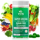 Sugar-Free Real Organic Fruits, Super Greens und Veggies Gummis | 35+ Nutritische & Gesunde Grüns, Früchte und Gemüse für verbesserte Immunität, Hautgesundheit & Energie Boost6060 Vegan Gummies
