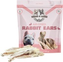 Benji & Louie Air Getrocknet Ganze Kaninchen Ohren mit Pelz - Natürliche gesünder Hund Treats oder Hundekäse, Single Ingredient, 1,5 oz, 4 bis 6 Count