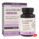 Omega 110 w/LYSOVETA LPC | EPA & DHA Supplements for Brain & Retina Health | Fokus, Aufmerksamkeit, Gedächtnis, Stimmung & Vision | 6X höhere Absorption als Fischöl | Hohe Potenz Omega-3 LPC-DHA