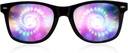 GloFX Black Frame Spiral Diffraction Glasses – Laser geätzt für Hypnotic Spiral Light Effects, flexibel &amp; langlebig für Raves & Festivals