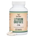 Lithium Orotate 5mg elementares Lithium für Kognition und Gehirngesundheit, 210 Kapseln (Dritte Partei getestet, Vegan Safe, Non-GMO) von Double Wood Supplements