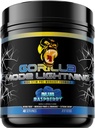 Gorilla Mode Lightning Pre-Workout - Extreme Energy · Laser Focus · Leistungsstarke Pumpen · Peak Performance - 550mg Koffein, 13500mg L-Tyrosin, Alpha-GPC– 808g (Blauer Himbeer)