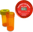 TimerCap zeigt automatisch Zeit seit der letzten geöffnet - Eingebaute Stoppuhr Smart Pill Bottle Cap Medication Reminder Case (Qty 2-1.8 oz Amber Bottles) CRC