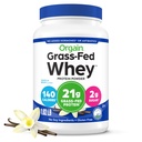 Orgain Whey Protein Powder, Vanilla Bean- 21g Gras Fed Dairy Protein, 5g BCAAs, 3g Prebiotic Fiber, No Sugar Added, No Added Hormone, Gluten Free, Kosher, For Shakes & Smoothies - 1.82lb