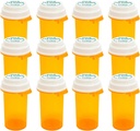 Verschreibung Reversible Thumb Tab Vials,Pill Bottles mit Child Resistant Cap,Empty Medicine Bottles mit Caps,Medicine Container for Personal Medication & Pharmacy.(16dram,12pcs)