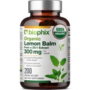 biophix Lemon Balm Kapseln USDA Organic 20:1 Extrakt 300 mg 200 Veggie Caps - Kognitive Gesundheit Schlaf Stress Mood Unterstützung natürliche Kräuterergänzung