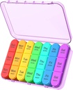 Daviky Weekly Pill Organizer 3 Mal pro Tag, Reise Pille Organizer 3X pro Tag, Pille Box 7 Tag, Tägliche Pille Box Organizer, Pillen Fall Organizer 7 Tage, Medizin Organizer Vitamine und Medikamente zu halten