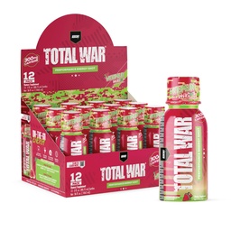 REDCON1 Total War Pre Workout Energy Shots - 300mg Koffein Shots mit B Vitaminen & 0 Zucker - Langzeit-Energie-Schoss für Fokussierung - Kraftstoff Ihr Workout oder Arbeitstag - Wassermelon Invasion (12 Zähler)