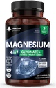Magnesium Glycinat 4-in-1 Complex 2000mg - 449mg Elemental Magnesium High Strength Magnesium Supplements - Magnesium Bisglycinat, Citrat, Malat, Oxid - 120 Kapseln - Vegan UK Made by New Leaf