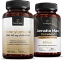 Premium Geranylgeraniol Plus Annatto Max DeltaGold – für Herzgesundheit, Gesundes Altern, Immununterstützung & Gesamt Wellness – Geranylgeraniol 60 Kapseln – Annatto Max 60 Kapseln