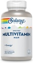 SOLARAY Spectro Multivitamin für Herren, Multivitamin für Energie und allgemeines Wellness mit Saw Palmetto, Kürbis Seed, Verdauungsenzyme und mehr, 60-Tage Garantie, 30 Servietten, 120 Kapseln