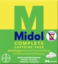 Midol Complete Caffeine Free Caplets 24ct: Midol Complete Caffeine Free Menstrual Pain Relief Caplets mit Acetaminophen, Bietet Kopfschmerzen Relief und Periode Cramps Relief, 24 Count