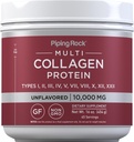 Piping Rock Multi Collagen Protein Pulver | 16 oz Unflavored | Typ I II III V X | 10000mg Peptide Complex Supplement für Männer und Frauen | Glutenfrei, Non-GMO-Ergänzung