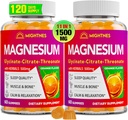 Magnesiumgummis für Erwachsene mit Glycinat, Citrat & l-Threonat, Ashwagandha, High Absorption Triple Magnesium Complex für Erholung, Entspannung, Muskeln, Knochen - 120 Gummie