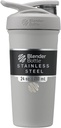 BlenderBottle Sport Insulated Stainless Steel Shaker Bottle with Wire Whisk, 24-Ounce, Grey – Protein Shakes & Hydration für Athleten & Fitness Enthusiasten, Easy Mixing, hält Getränke kalt, Lockable Lid