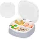 Naturetouch Pill Organizer, 4 Mal pro Tag Tragbare Pille Box, Food Grade Tägliche Pille Fall für Frauen und Männer halten Vitamin, Medizin, Beilagen, Weiß