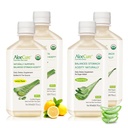 AloeCure Organic Aloe Vera Juice - 4 Flasche Sample Pack - Lemon & Natural Flavor, 4x500ml