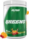 Alpha Supps - Alpha Greens Supplement | Obst & Gemüse Superfood Pulver | Über 40 Natürliche pflanzliche Inhaltsstoffe | Prebiotic & Probiotic Digestive Support Blend - 30 Portionen (Orange Cherry)