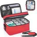 2 Ebenen Medizin Aufbewahrung Organizer Tasche mit tragbaren Beutel, Pill Bottle Organizer Fall für Pillen, Vitamin, Fischöl, abschließbare Medizin Aufbewahrungstasche für Zuhause und Reisen