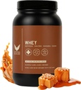 High Level Whey Protein Powder, Natural Salted Caramel Shake, 24g Protein, 2 lb, Ultra-Filtered, Non-GMO, Stevia Sweetened, Verdauungsenzyme, Glutenfrei, Keine künstlichen Additive, Made in USA