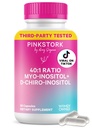 Pink Stork Inositol Supplement for Women, 40:1 Myo-Inositol & D-Chiro Inositol, Hormone Balance for Women, Healthy Ovulation & Fertility Support, Cycle Regularity, 30 Servings