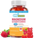 Magnesium Glycinate Gummie 500mg mit L-Threonat, Vitamin D, B6, Kalium & CoQ10 | Zuckerfreie komplexe Formel für verbesserte Schlafqualität | Raspberry Flavor | 60 Count