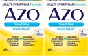 AZO Yeast Plus Dual Relief Tablets, Hefe Infektion und Vaginal Symptom Relief, lindert Jching & Burning, 60 Count (Pack von 2)