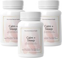 Nourished Natural - Calm + Schlafkapseln für tiefe Erholung & Entspannung mit Ashwagandha, Kamille, Tart Cherry Extract, Passionflower, L-Theanin, & Magnesium - 180 Kapseln