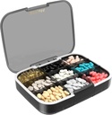Restree große Pille Organizer, Feuchtigkeit PP & Wasserdichte Reise Pille Fall, Portable Medication Box mit einstellbaren Dividers für Vitamine Ergänzungen Fischöl und tägliche Pillen 9 Komponenten (schwarz)
