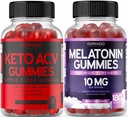 Keto ACV Gummies Advanced Weight Loss (90 Count) - Unterstützt gesunde Verdauung & Stoffwechsel - Melatonin für Erwachsene (180 Count) - Schnell lösen Melatonin 20mg Gummies - Non GMO, Vegan & USA Made