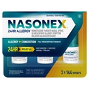 Nasonex 24HR Allergy Nasal Spray, Non-Drowsy, Scent-Free Mist,Allergy Symptome + Nasal Congestion, Volle Rezeptstärke, 120 Sprays (3 Pack)