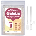 Größe 0 Leere Gelatin Kapseln mit 2 Micro Spoons - 500 Graf Leere klare Kapsel - Gel Pill Kapseln für Pulver Ergänzungen