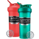 BlenderBottle Classic V2 Shaker Bottle Perfekt für Protein Shakes und Pre Workout, 28-Ounce (2 Pack), Rot, Grün