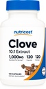 Nutricost Clove 10:1 Extrakt 1000mg Äquivalent pro Servierung, 120 Kapseln - Vegan, GMO frei, Glutenfrei