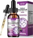 Magnesium Glycinate Flüssigkeitstropfen mit Taurat Citrat - Mangesium Ergänzung für Schlaf, Stress Relief, Knochen, Muskel - 2 Fl Oz, Vegan, Korn Flavor