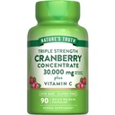 Nature's Truth Cranberry Konzentrat Pillen 30.000mg | Plus Vitamin C | Dreifache Stärke Unterstützung Kapseln | Non-GMO & Gluten Kostenlose Ergänzung
