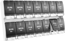 Sukuos Weekly 7 Day Pill Organizer, 2 mal ein Tag Pill Box Pill Cases (AM PM), Medizin Organizer für Vitamin/Fish Oil/Supplements, Arthritis Friendly Push Button, einfach zu reinigen