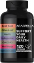 ACAPPELLA Beetroot, Olive Leaf, Knoblauch, L-Arginin, Omega-3, Morinaga, Nattokinase Ergänzungen, Beetroot Kapseln mit Vitamin Complexes (1)