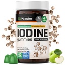 BIO KRAUTER Iodine Gummies - 60 Vegan Chews - 250 mcg Kalium Iodid - Iodine Supplement mit Selen Zink - Apfelschlamm, Pectin-basiert Chews