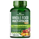 Ganzes Wellness Ganzes Essen Multivitamin für Männer - Natürliche Multi Vitamine, Mineralien, Bio-Extrakte - Vegan Vegetarier - 120 Tabletten