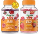 Lebendige Eisen & Vitamin C Kinder + Zink 50mg, Gummies Bundle - Große Verkostung, Vitamin-Ergänzung, Glutenfrei, GMO frei, Kaugummi