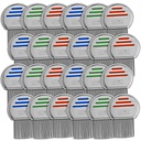 Lice Comb - (Pack von 24) Kopf-Lice-Behandlung, die individuell verpackte professionelle Edelstahl-Louse und Nit Combs entfernt Eier mit abgerundeten Tipps für Komfort