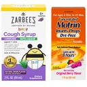 Motrin und Zarbee’s Essentials for Infants Incentrated Liquid Medicine Tropfen mit Ibuprofen und Zarbees Baby Coughⱡ Syrup + Immune mit Organic Agave + Zink