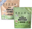 Renude Chaga Matcha and Chagaccino - Chaga Mushroom Powder for Coffee and Matcha, Mushroom Drink Mix with Adaptogens, Natural Energy and Immune Support, Vegan, Keto - 15 Servings Each