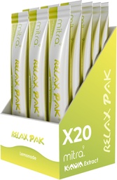 Mitra9 Kava Pulver RelaxPak - Lemonade Kava Extrakt Pulver-Packets | Mood Enhancer | Plant Based | Fördert natürliche Kalorien und Klarheit | Einfache offene Single-Serving Stick (20)