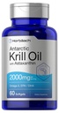 Horbäach Antarktis Krill Öl 2000mg | 60 Softgel Kapseln | Omega-3, EPA, DHA Ergänzung | mit Astaxanthin | Non-GMO, Glutenfrei