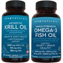 Antarktis Krill Öl und Triple-Strength Omega 3 Fish Oil Bundle, 1250 mg Krill Oil & 2.200 mg Fish Oil Per Serving Bereitstellung Omega 3 EPA und DHA