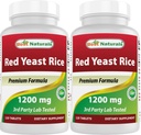 Best Naturals Red Yeast Rice 1200 mg (Non-GMO) 120 Tabletten (120 Count (Pack von 2))